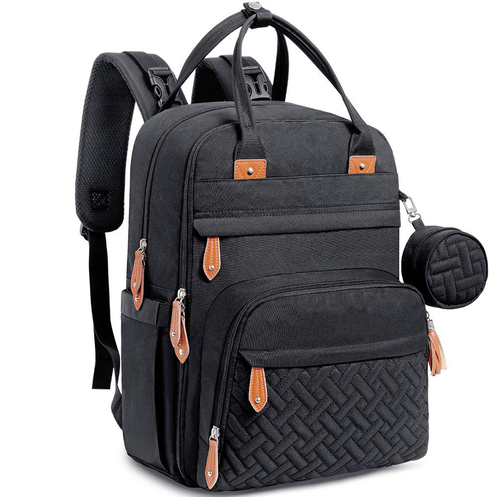 Black Nappy Bag Backpack