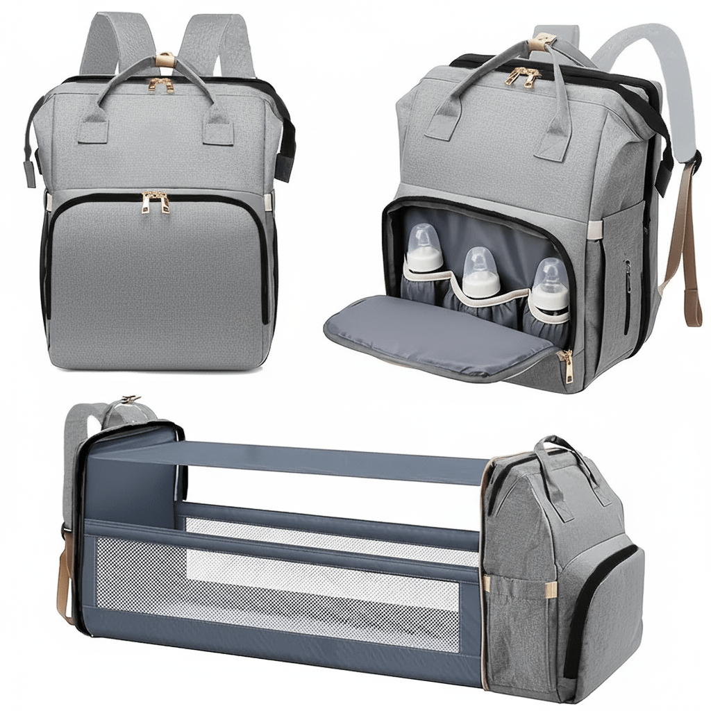 Fold-out bassinet from nappy bag – 65–77 cm long with mesh sides