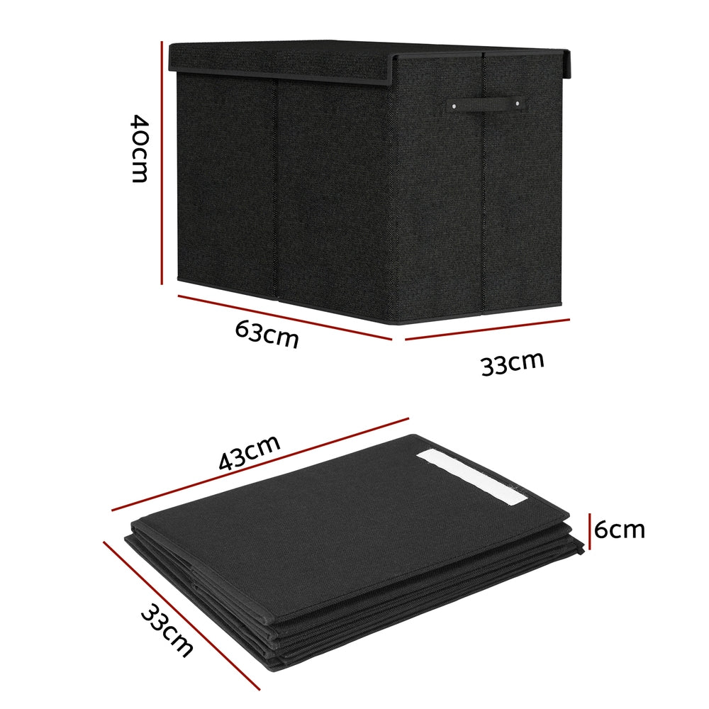 Foldable Toy Storage Box Black size