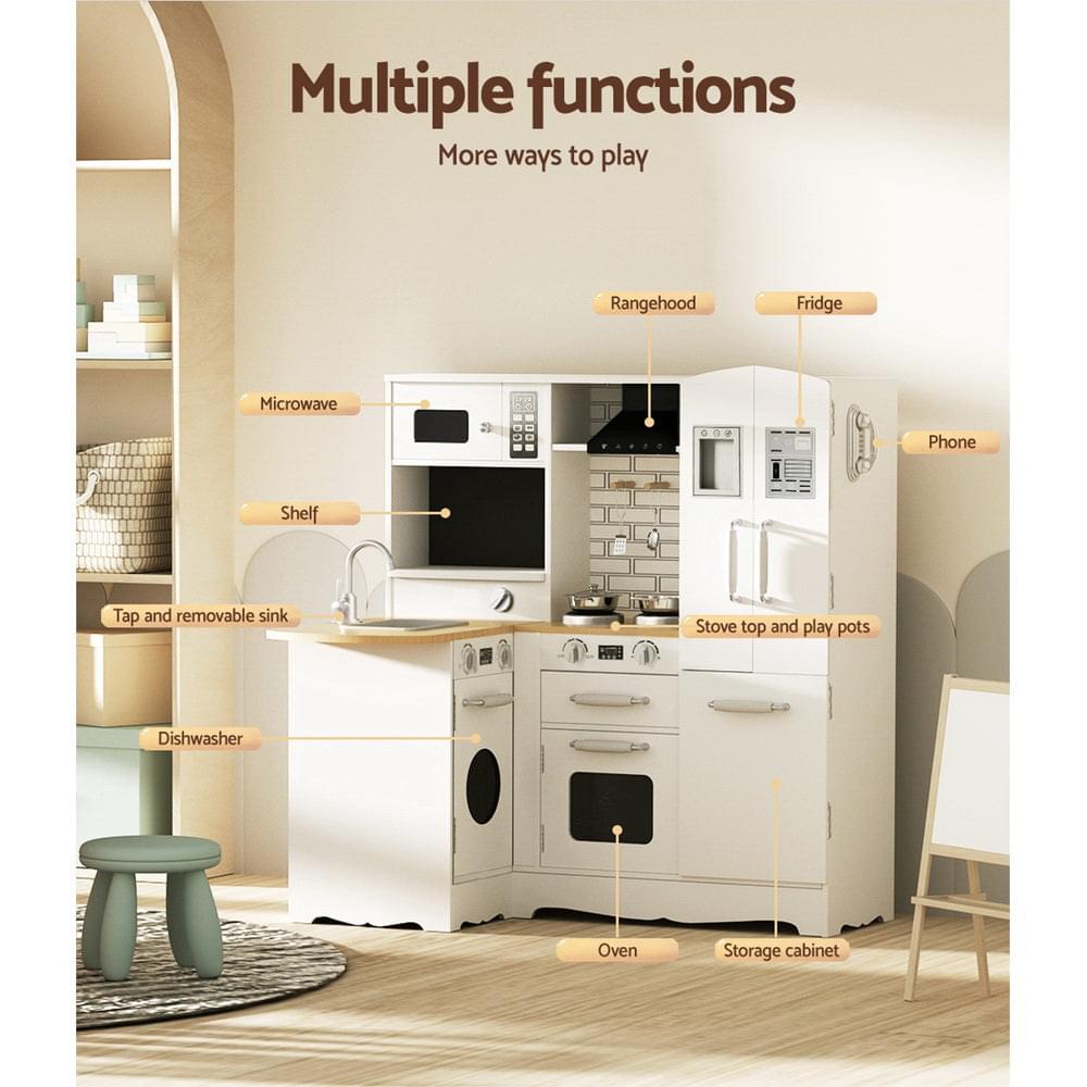 Kids corner kitchen set with microwave and stove