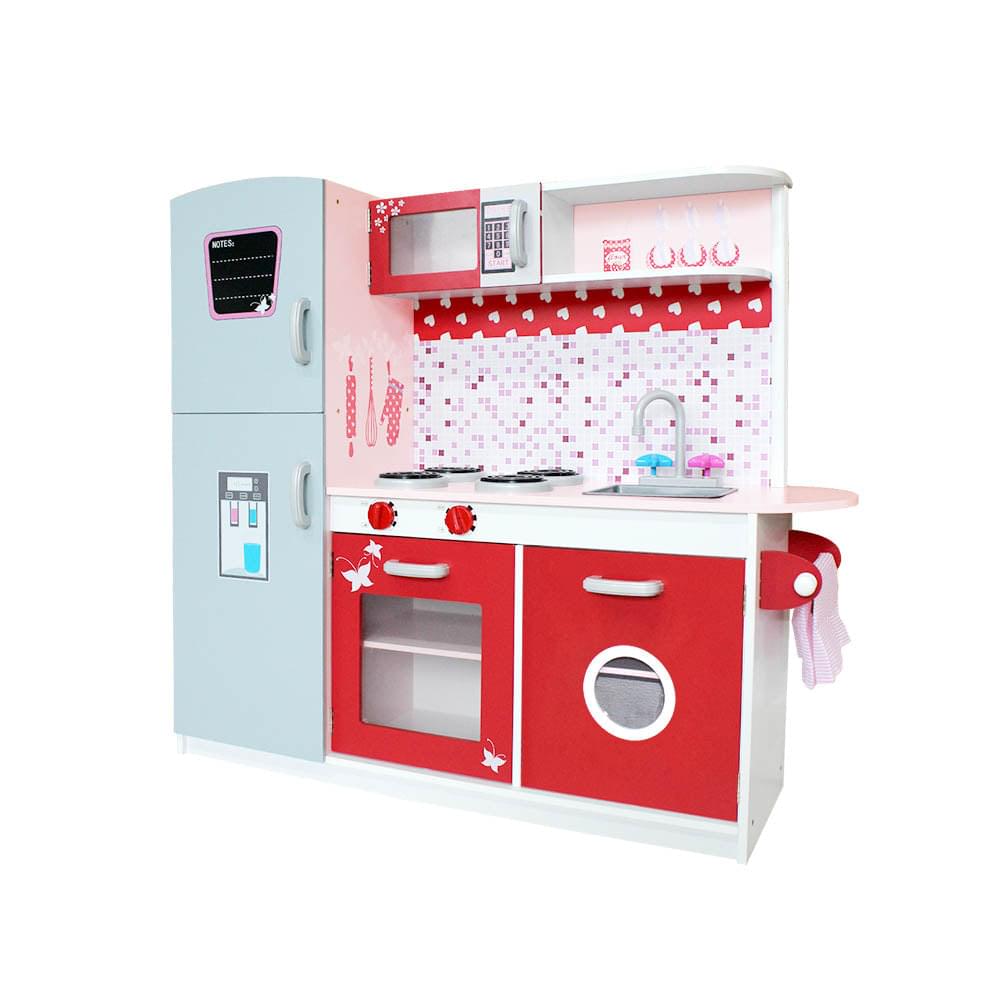 Kids Kitchen Set Pretend Play Wooden Toys Cooking Cookware Children's Toy - Play Kitchen