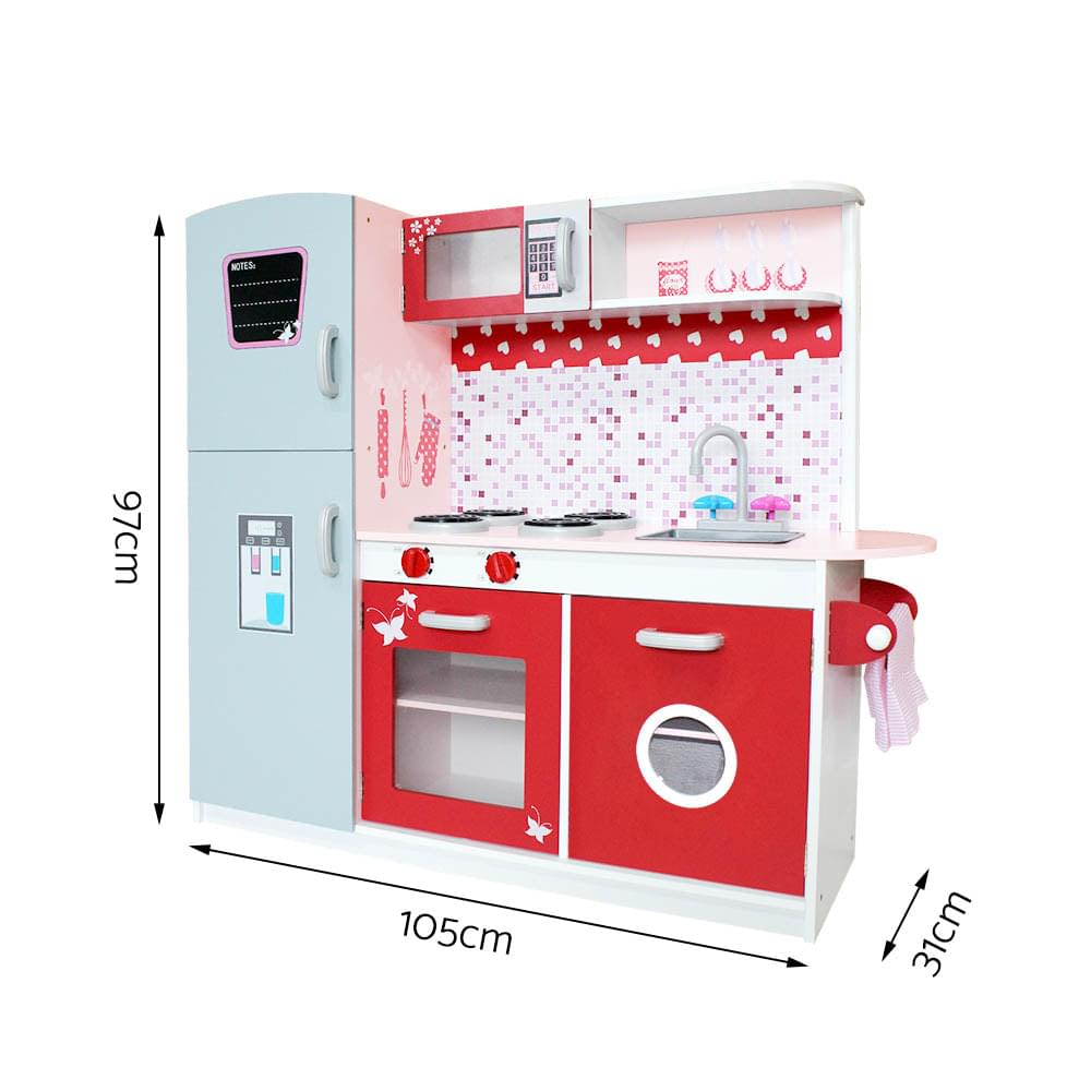 Kids Kitchen Set Pretend Play Wooden Toys Cooking Cookware Children's Toy - Play Kitchen