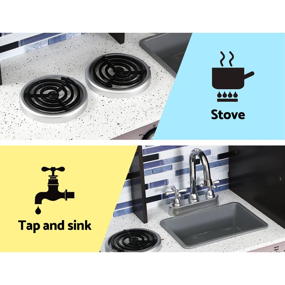 Kids Kitchen Wooden Pretend Play Set Toys Cooking Food Children Cookware - Play Kitchen