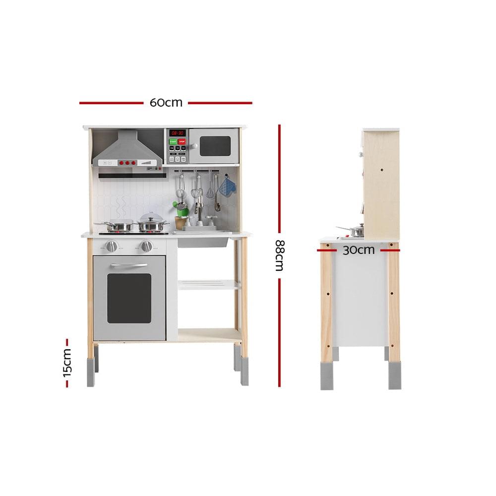Kids Kitchen Set Pretend Play Wooden Toys Cooking Cookware Children's Toy - Play Kitchen