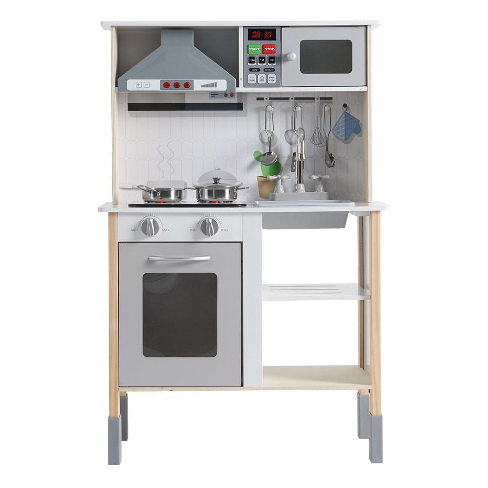 Kids Kitchen Set Pretend Play Wooden Toys Cooking Cookware Children's Toy - Play Kitchen