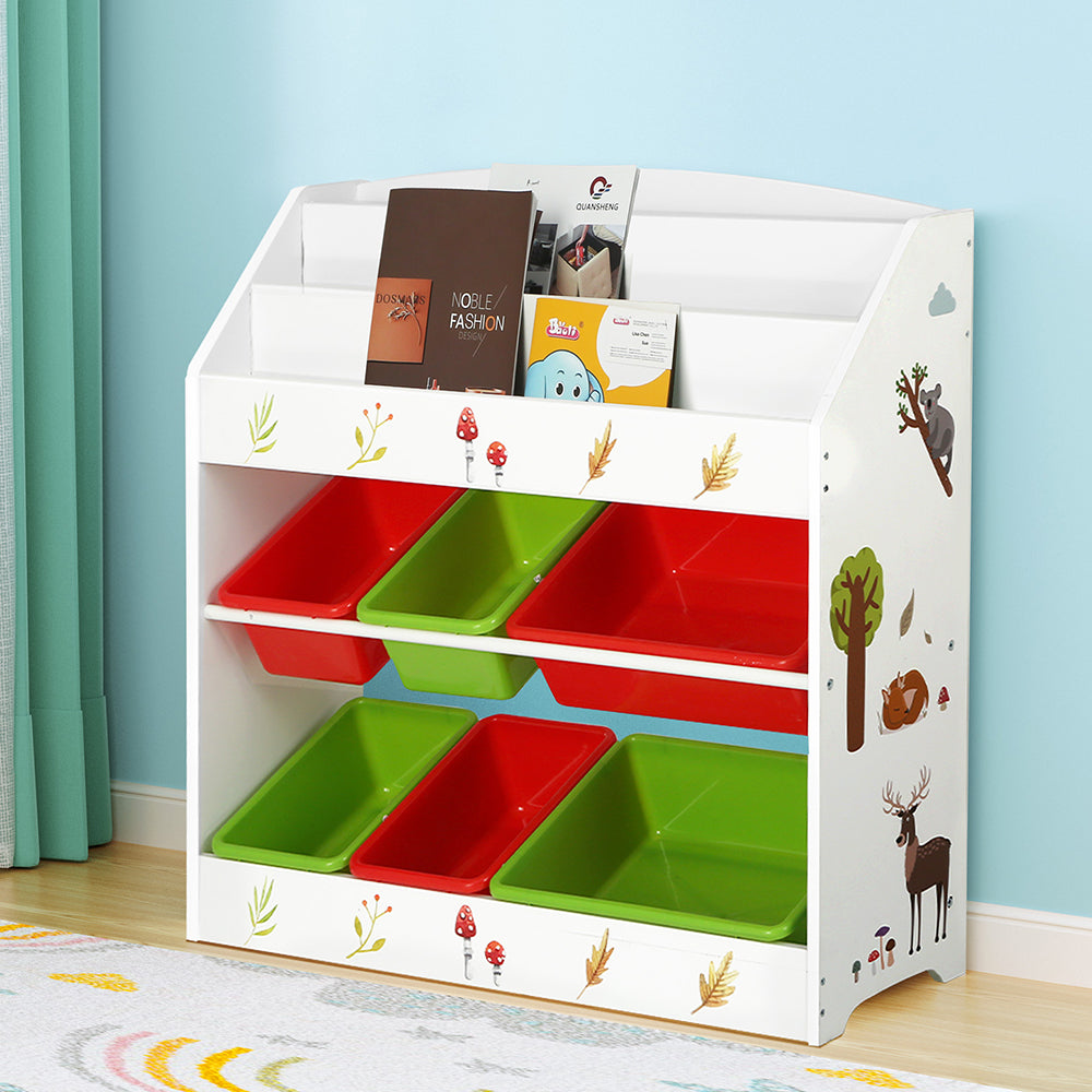 Toy Storage with Bins – 3-Tier Kids Bookshelf Organizer