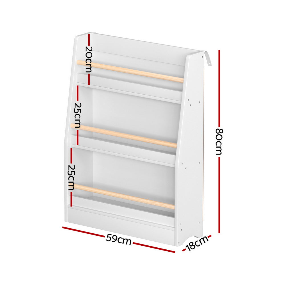 White Children's Bookshelf size