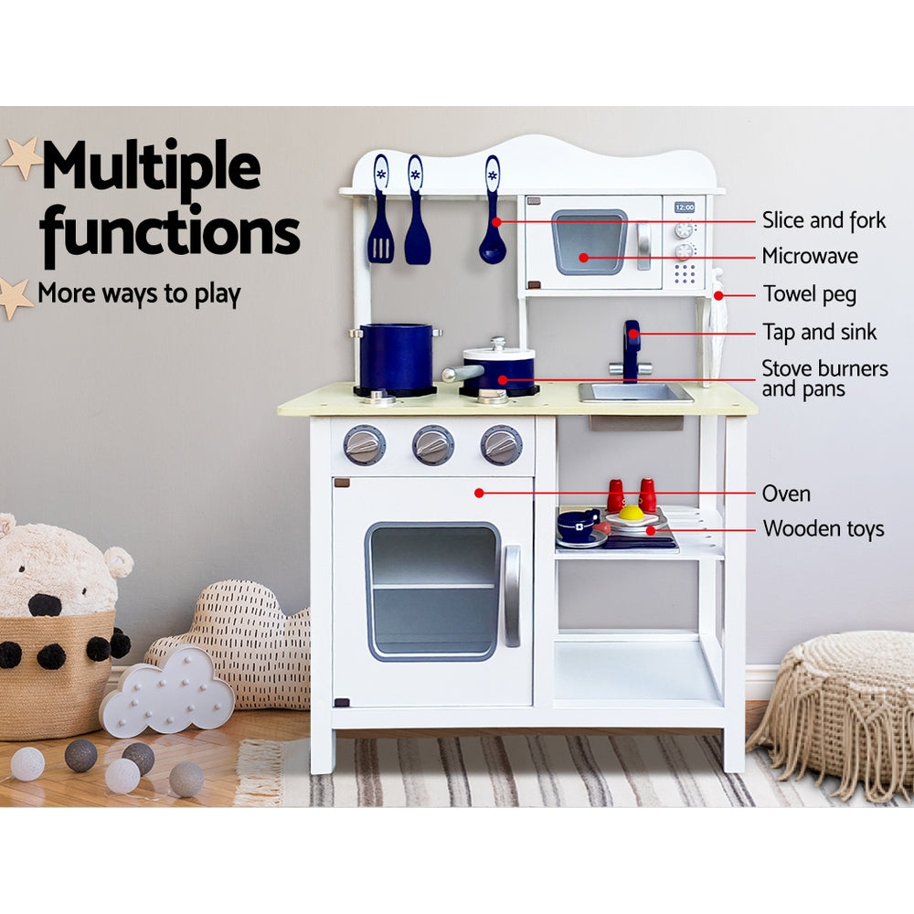 Pretend Play Kitchen Set 18 Pieces White - Play Kitchen