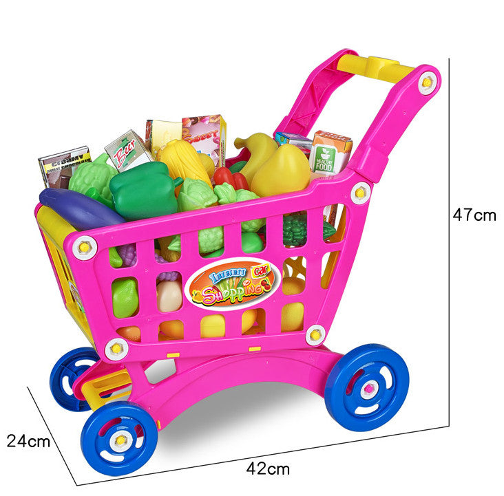 Shopping Cart Grocery Food Play Set - Play Kitchen