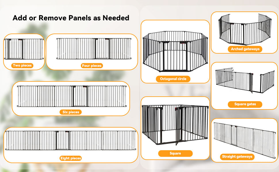 Extra Wide Baby Gate Adjustable 8 Panels 505cm