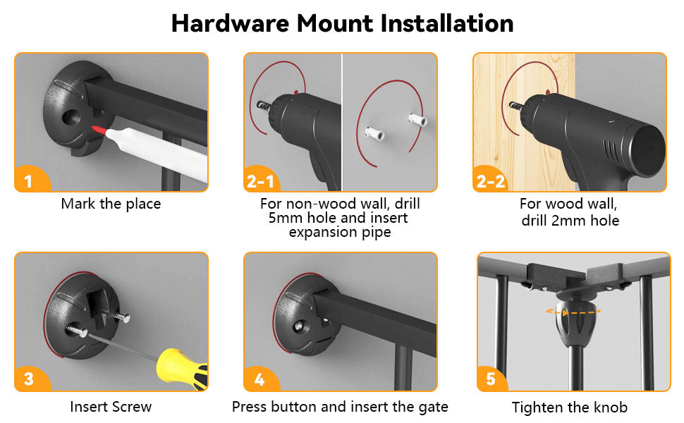 Extra Wide Baby Gate Adjustable 8 Panels 505cm