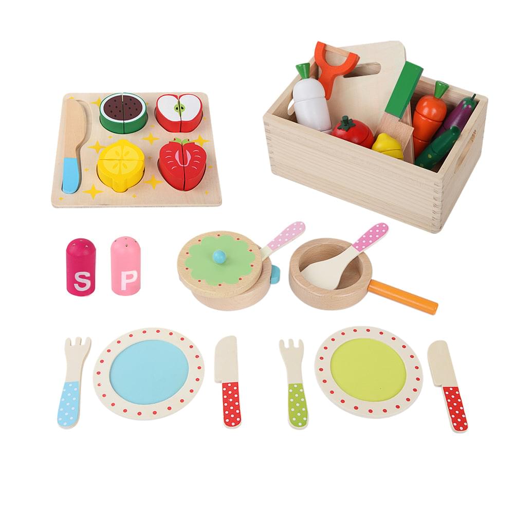 Cutting Fruit Toy Vegetables Kitchenware Play Set - Play Kitchen
