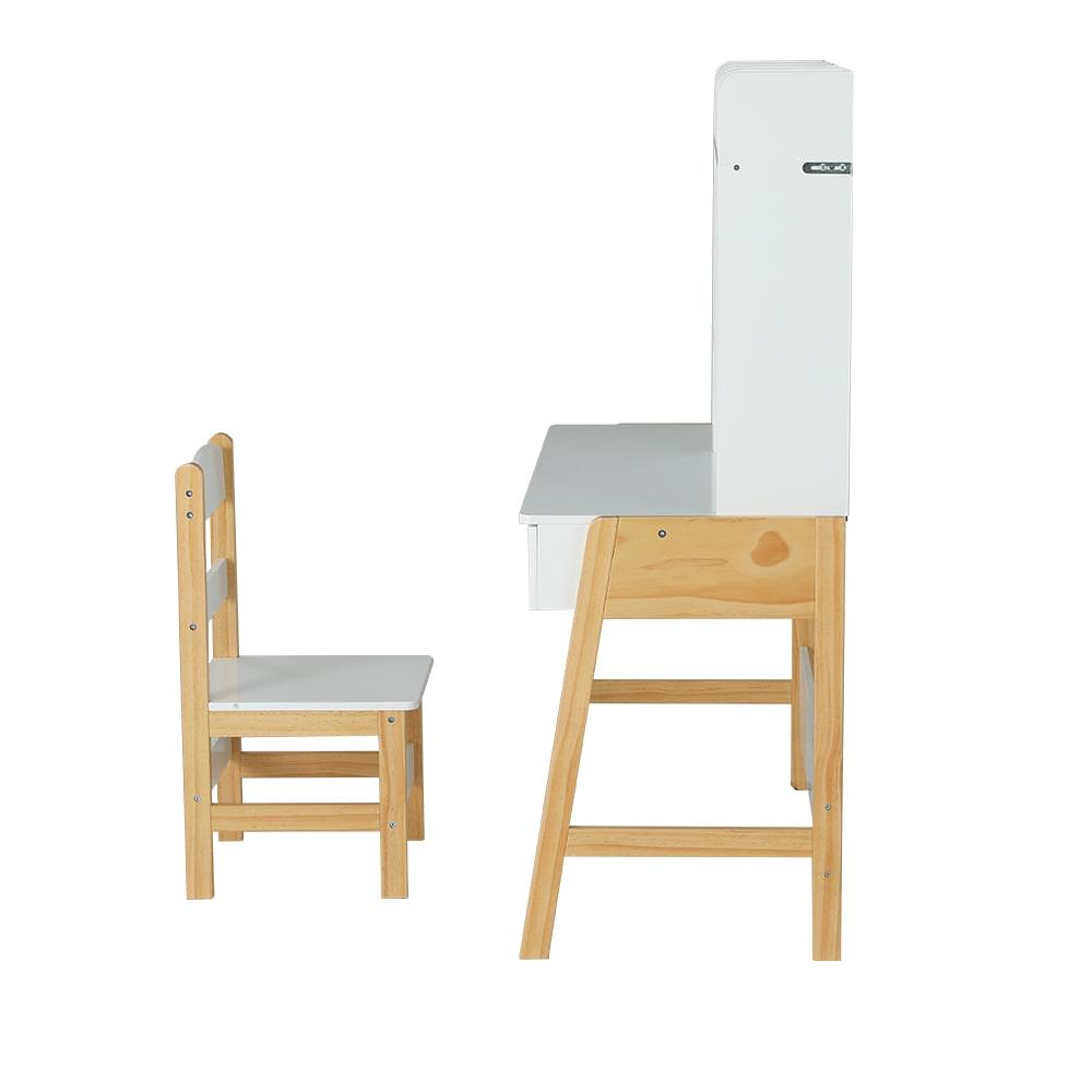 Kids Table and Chairs Set Study Play Toys Storage Desk Children Furniture - Play Kitchen