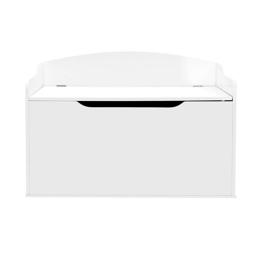 White Wooden Toy Chest – 2-in-1 Kids Storage Box and Bench Seat