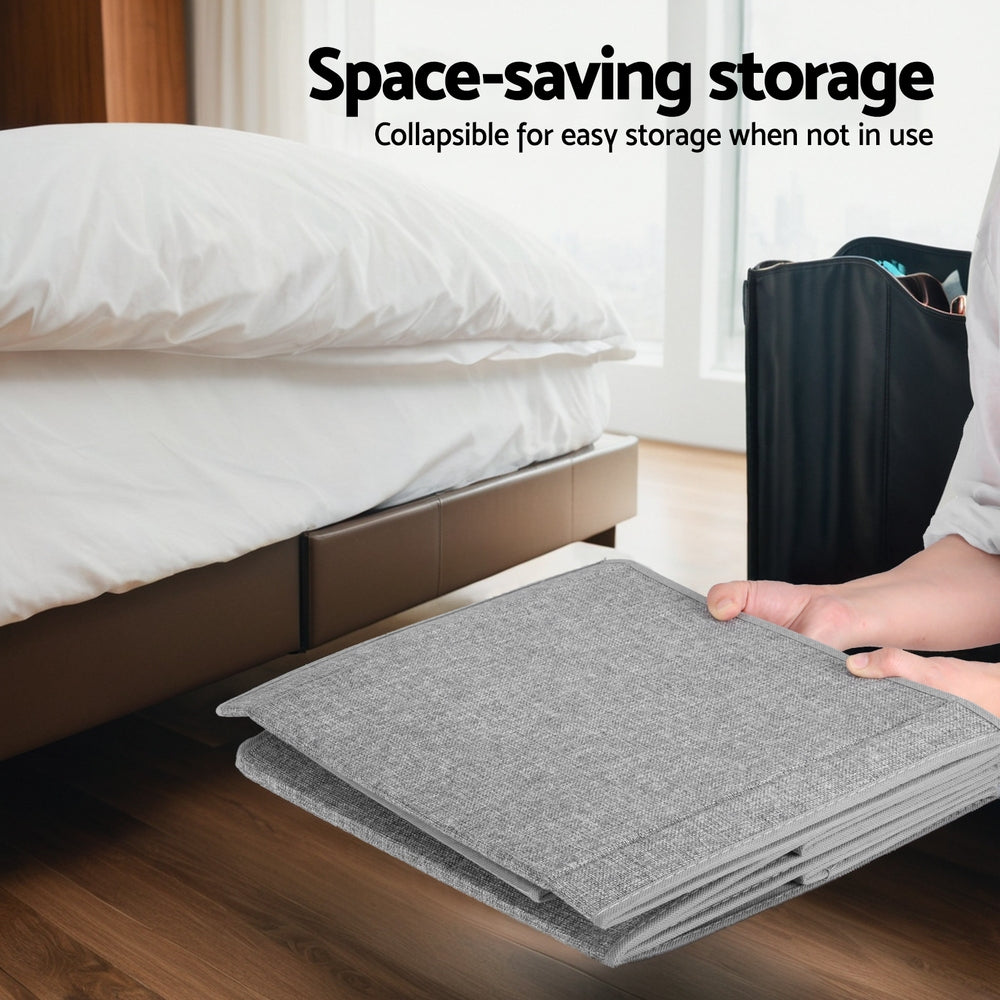 Foldable Toy Storage Box Grey collapsible for easy storage