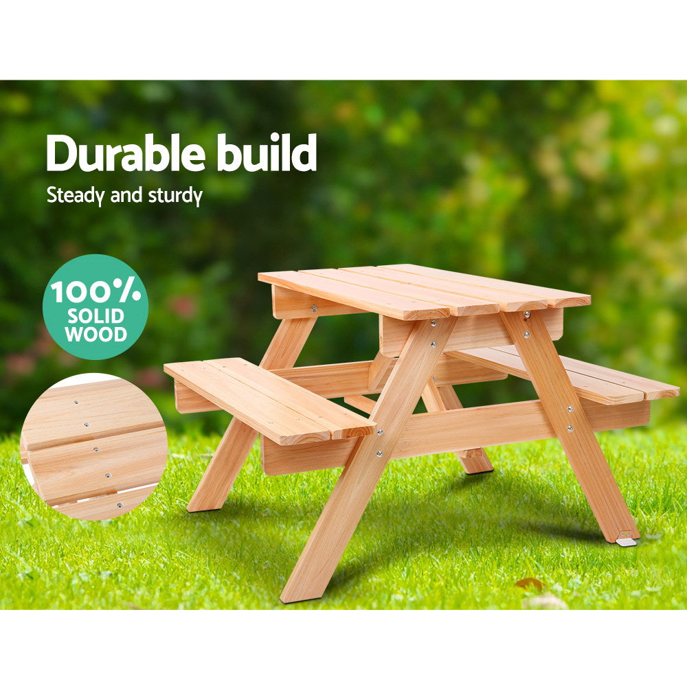 Kids Outdoor Wooden Picnic Table solid wood
