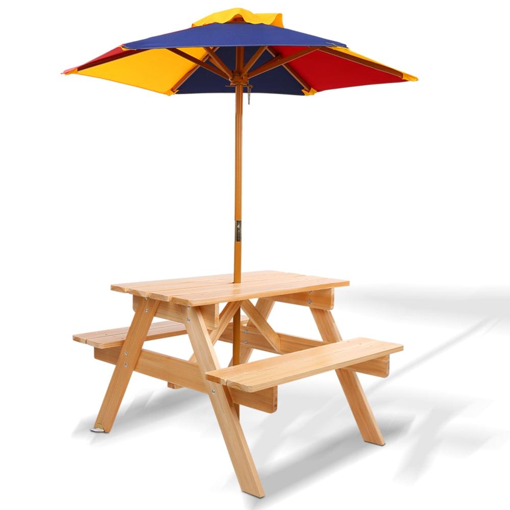 Kids Picnic Table With Umbrella