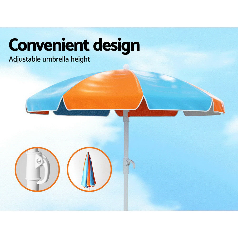 Kids Picnic Table With Umbrella With Built-In Water Sand Pit Boxes adjustable umbrella height