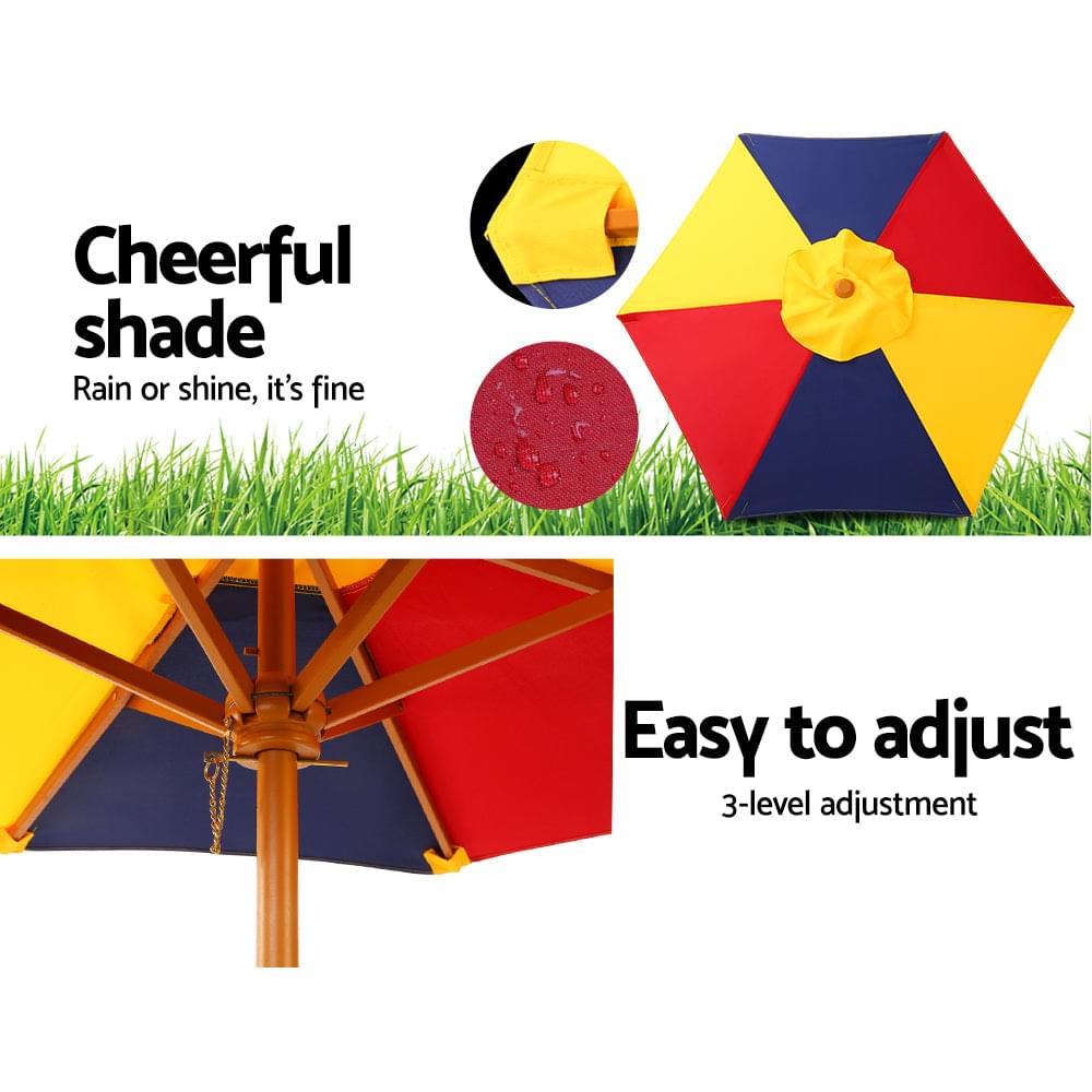 Kids Picnic Table With Umbrella cheerful shade