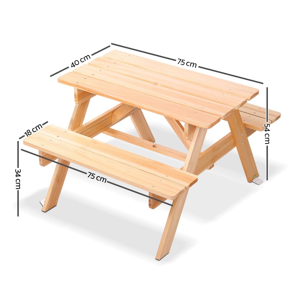 Kids Picnic Table With Umbrella size