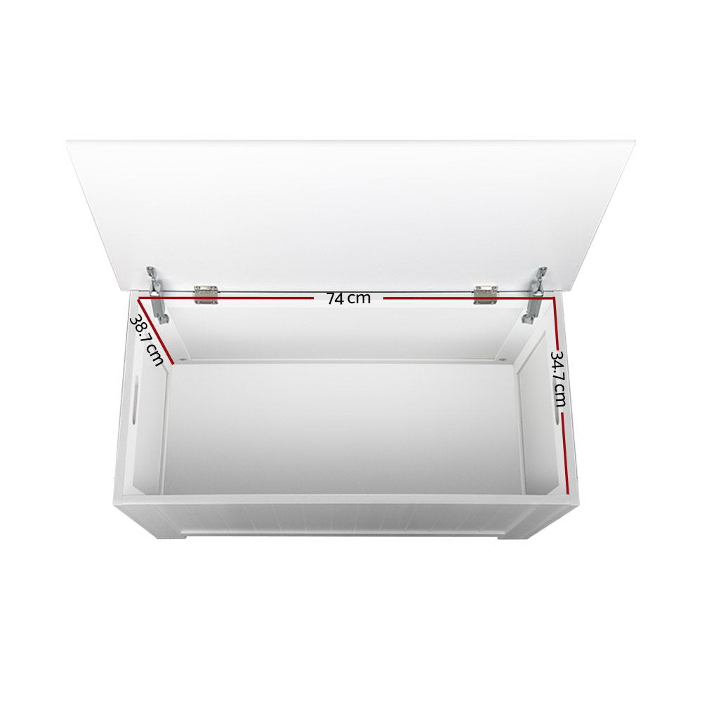 Kids White Toy Storage Box top view