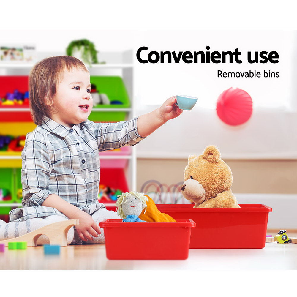 Multi-bin Toy Storage with kid