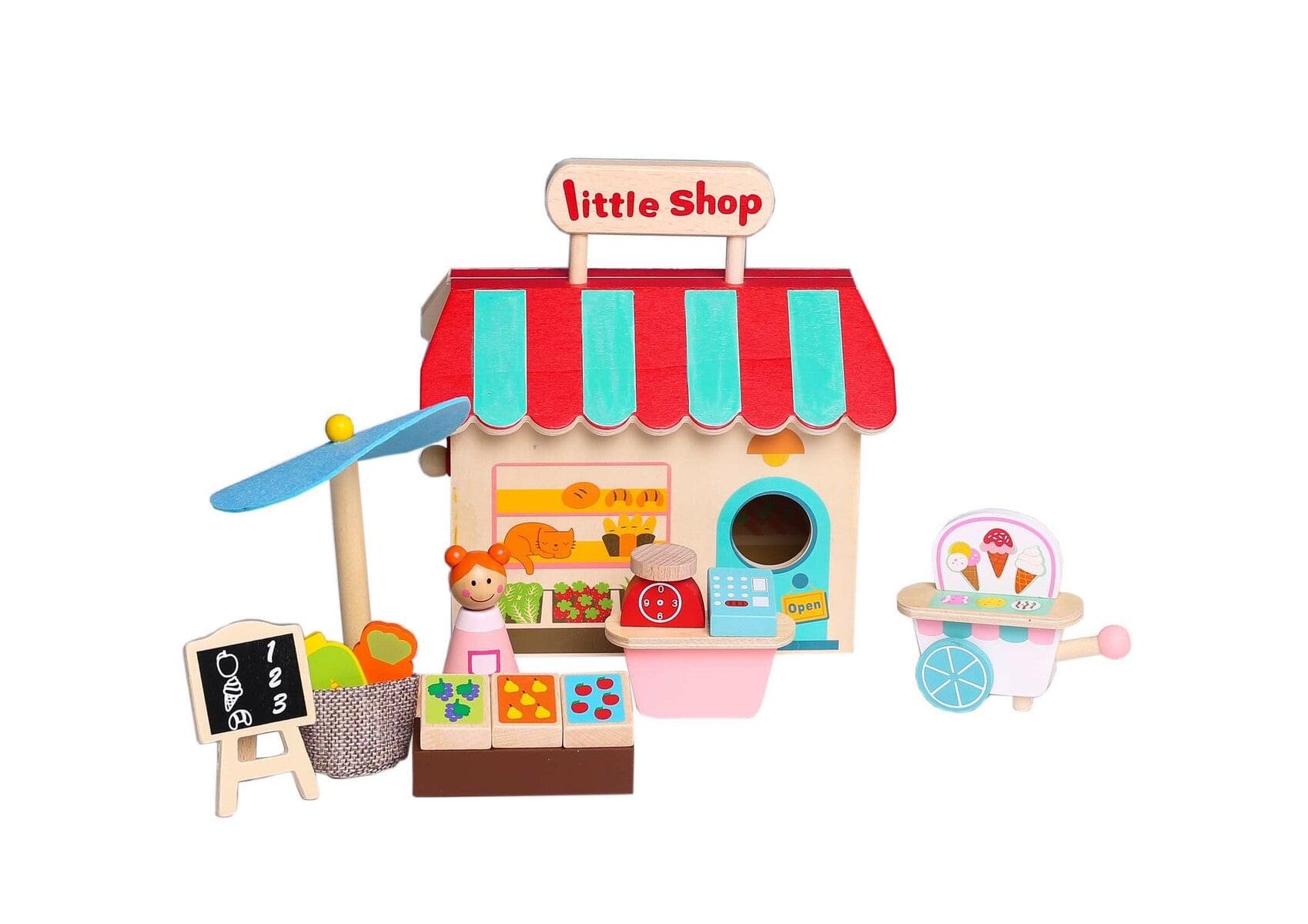 Grocery Store Play Set With Carry House - Play Kitchen