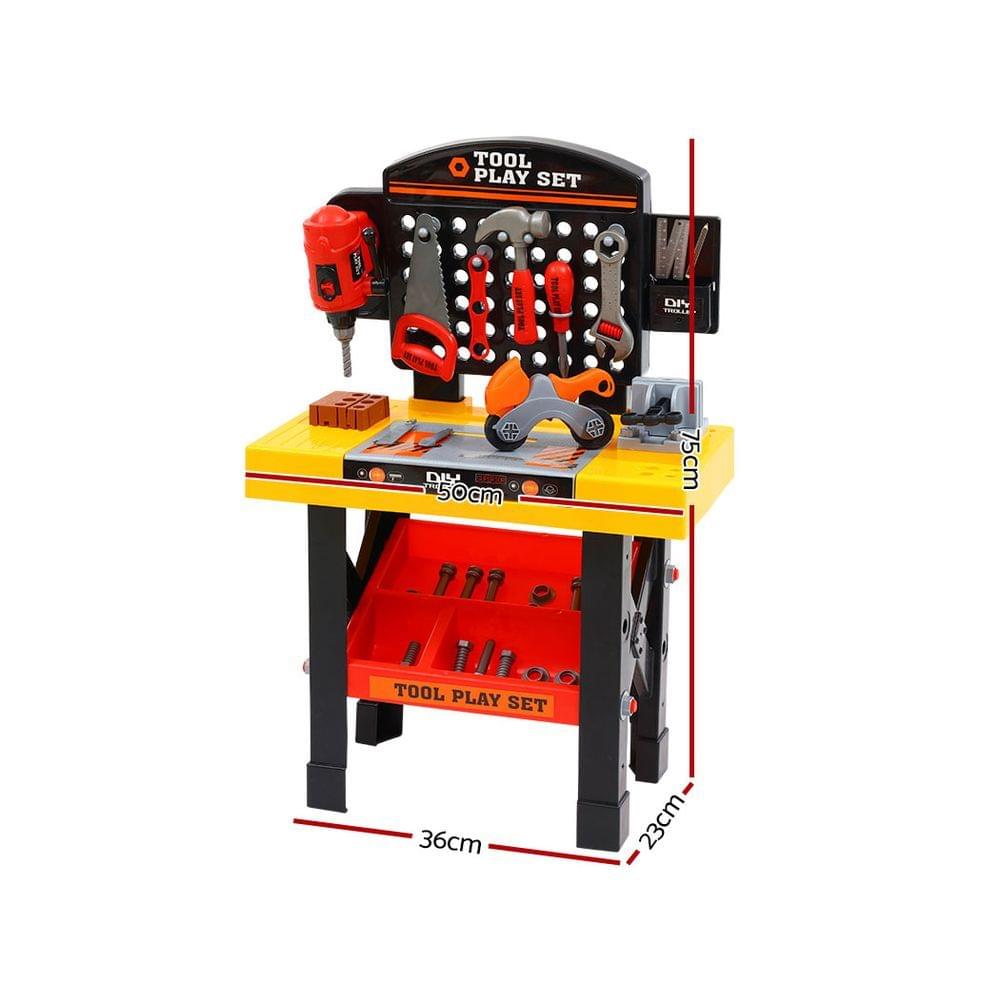 Kids Pretend Play Set Workbench Tools 54pcs Builder Work Children's Toys - Play Kitchen