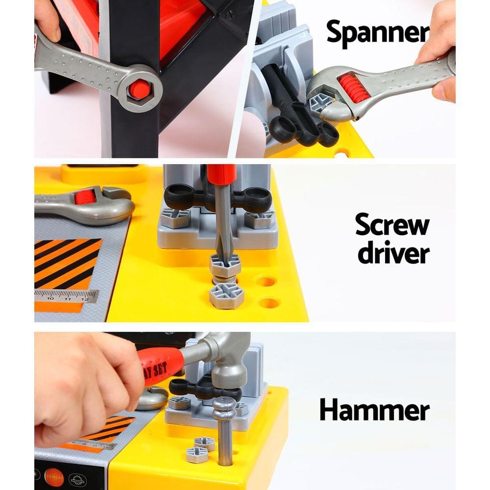Kids Pretend Play Set Workbench Tools 54pcs Builder Work Children's Toys - Play Kitchen