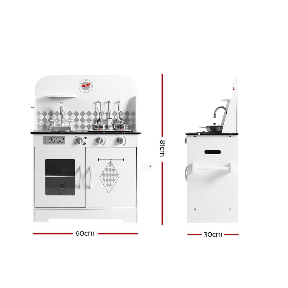 Kids Kitchen Set Pretend Play Wooden Toys Cooking Cookware Children's Toy - Play Kitchen