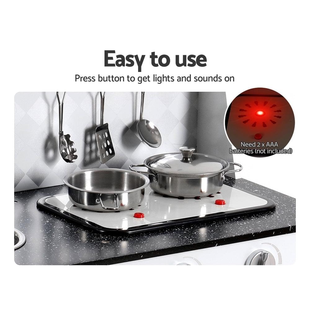 Kids Kitchen Set Pretend Play Wooden Toys Cooking Cookware Children's Toy - Play Kitchen