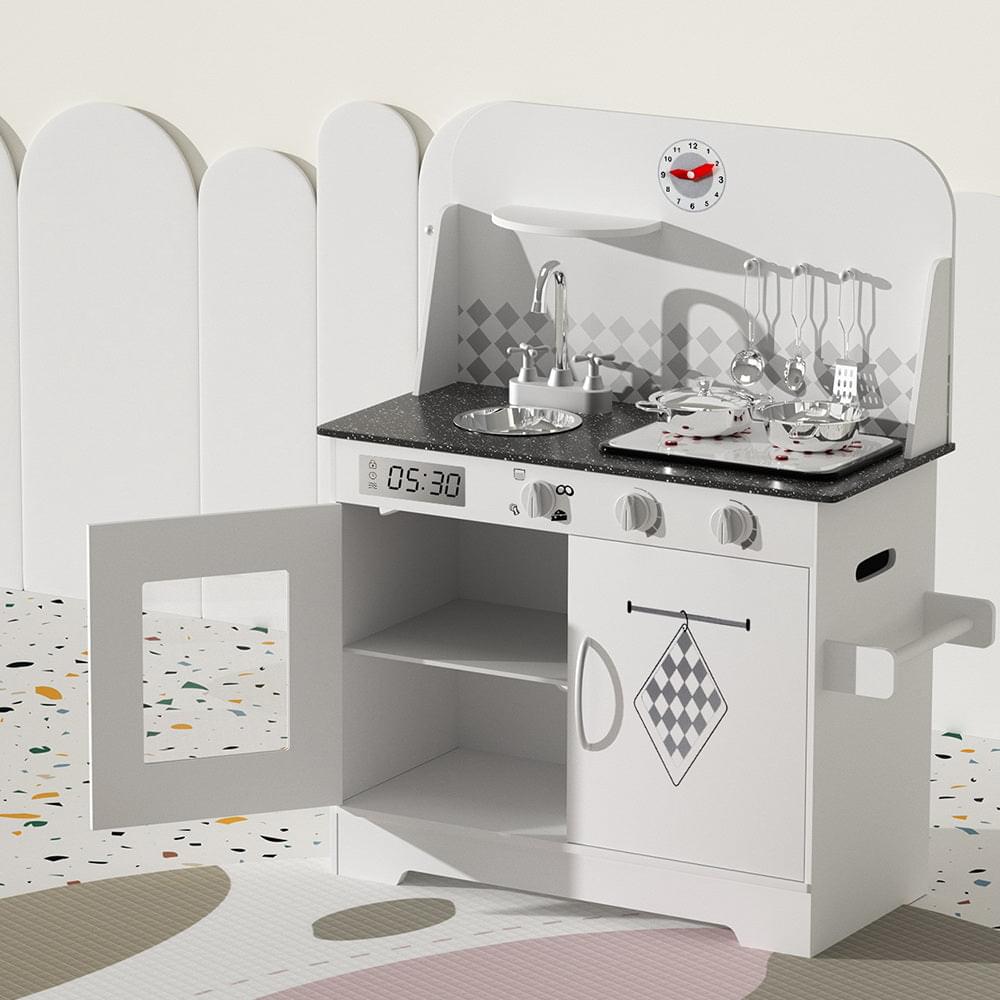 Kids Kitchen Set Pretend Play Wooden Toys Cooking Cookware Children's Toy - Play Kitchen