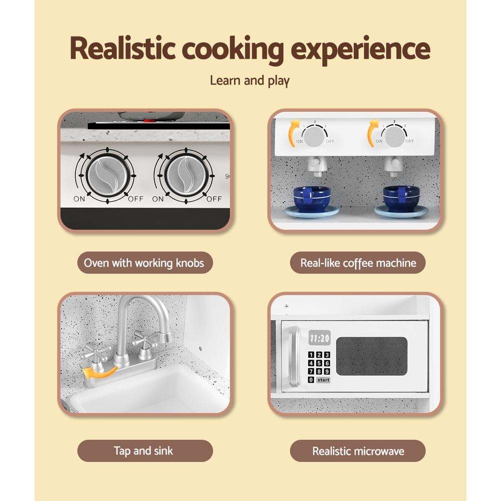 Kids Kitchen Set Pretend Play Wooden Toys Cooking Cookware Children's Toy - Play Kitchen