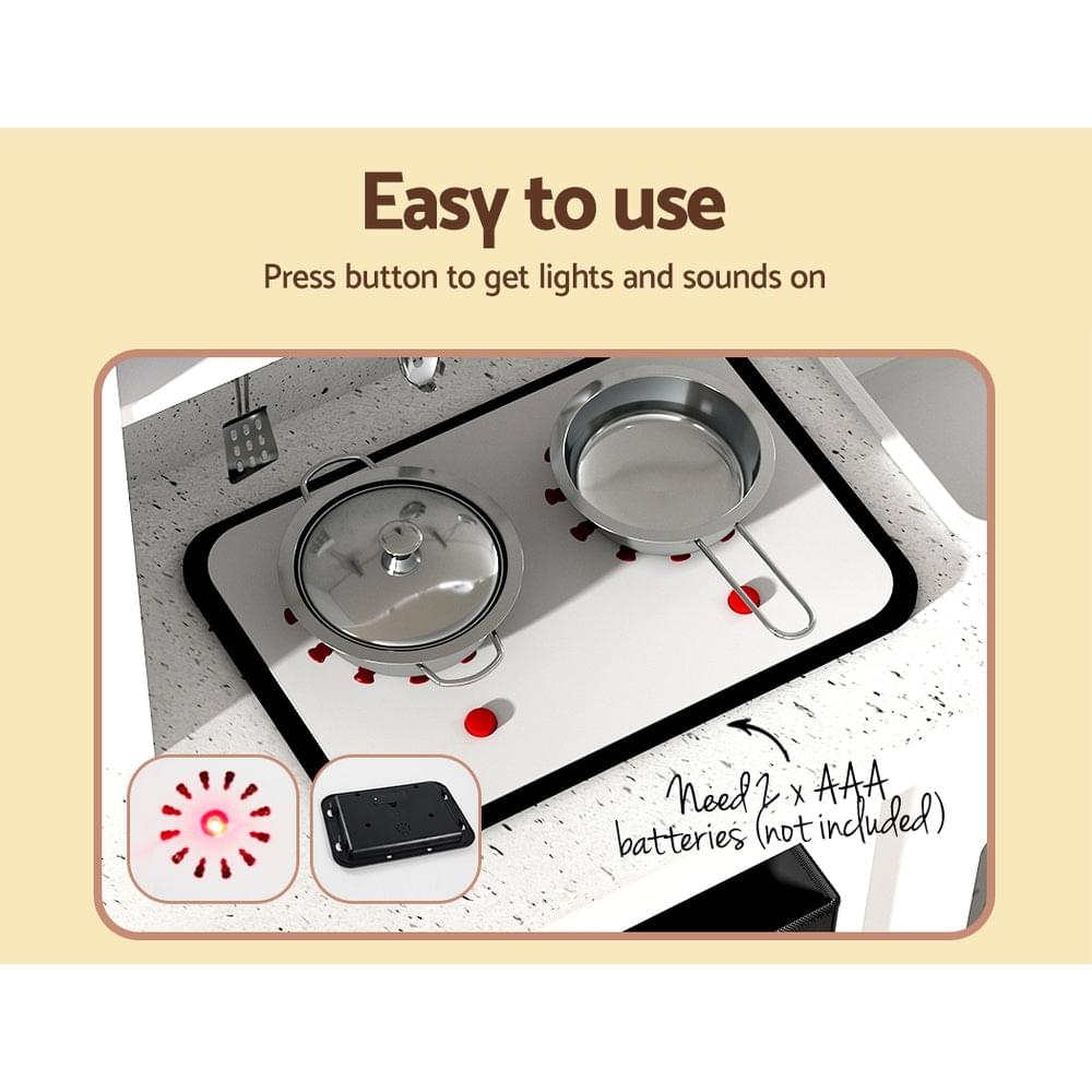 Kids Kitchen Set Pretend Play Wooden Toys Cooking Cookware Children's Toy - Play Kitchen