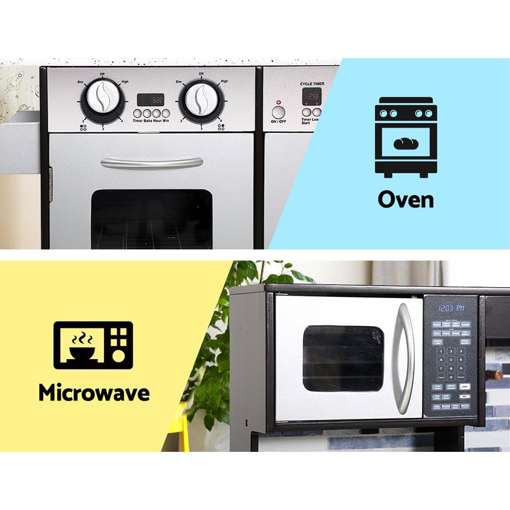 Kids Kitchen Wooden Pretend Play Set Toys Cooking Food Children Cookware - Play Kitchen