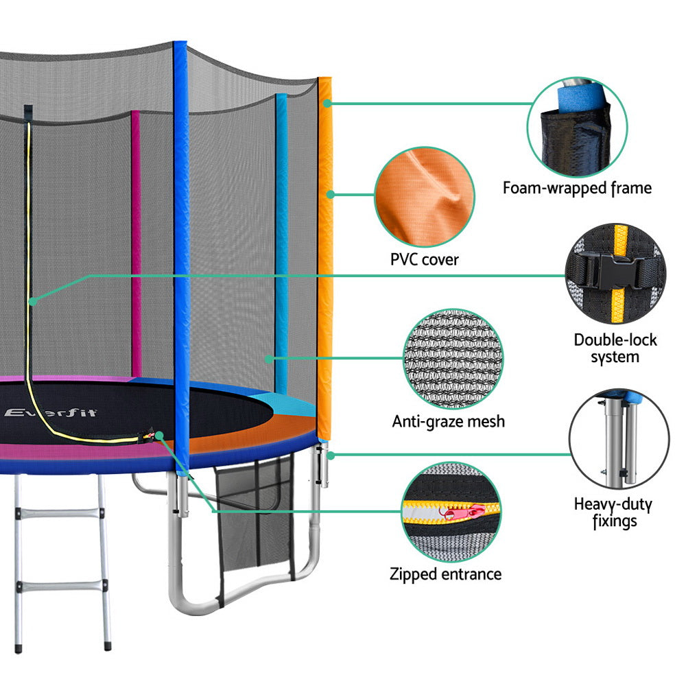 Trampoline for Kids with Ladder Enclosure Safety Net Round - Play Kitchen