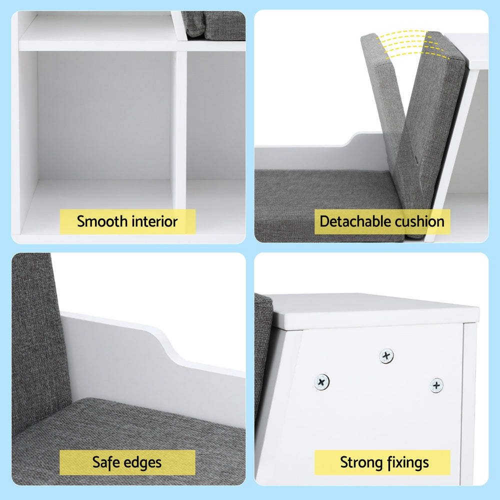 Toy Organizer Rack with seat details