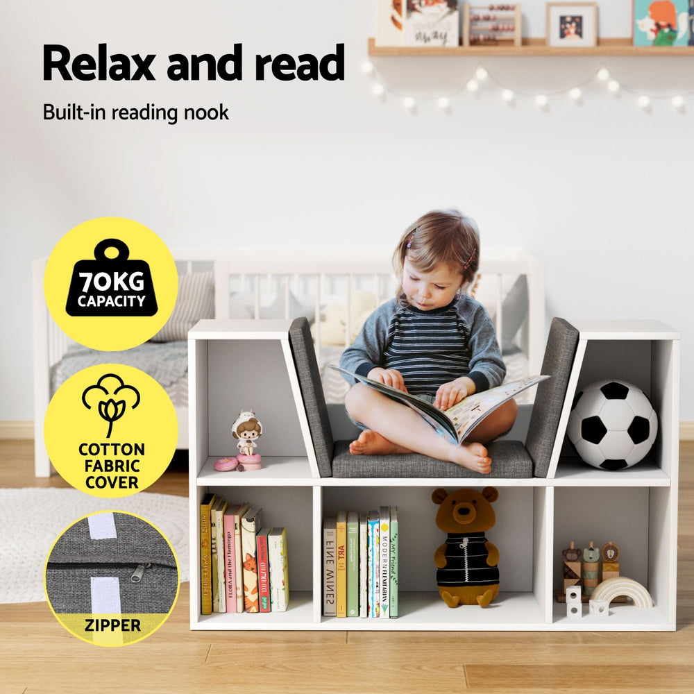 Toy Organizer Rack with seat relax and read
