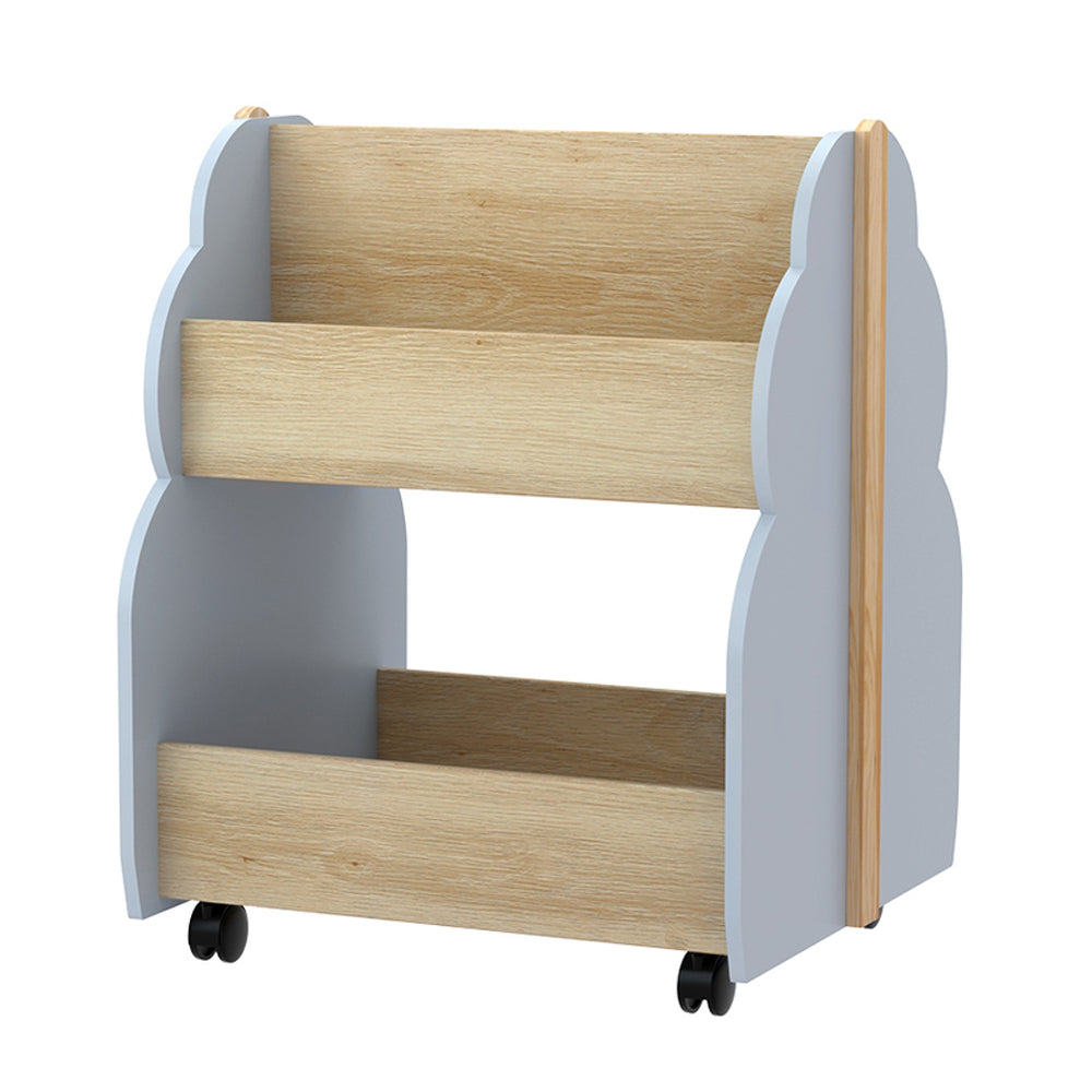 Toy Storage Shelf – Double-Sided Kids Bookshelf with Wheels