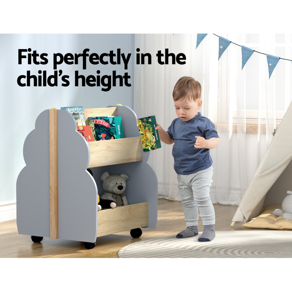 Toy Storage Shelf fits perfectly in the child's height