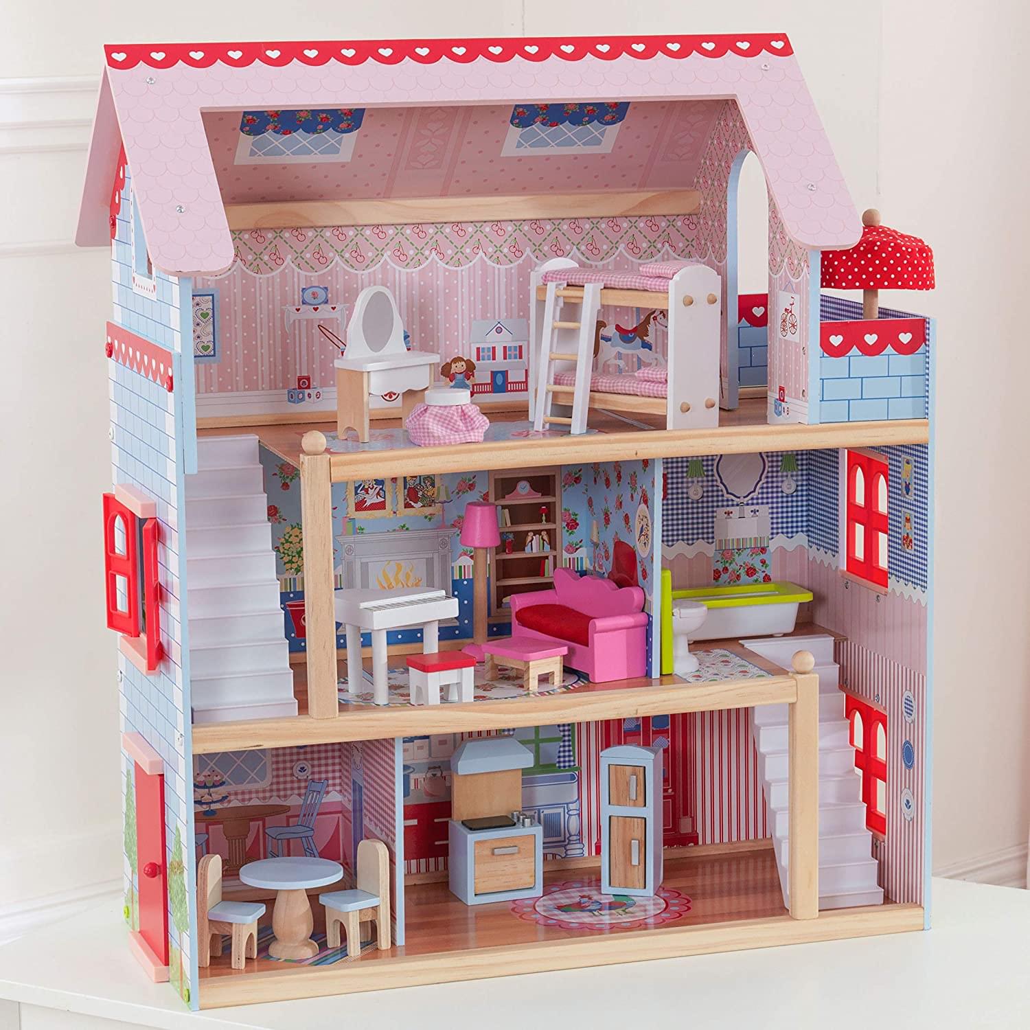 Doll Cottage with Furniture for kids (Model 1) - Play Kitchen