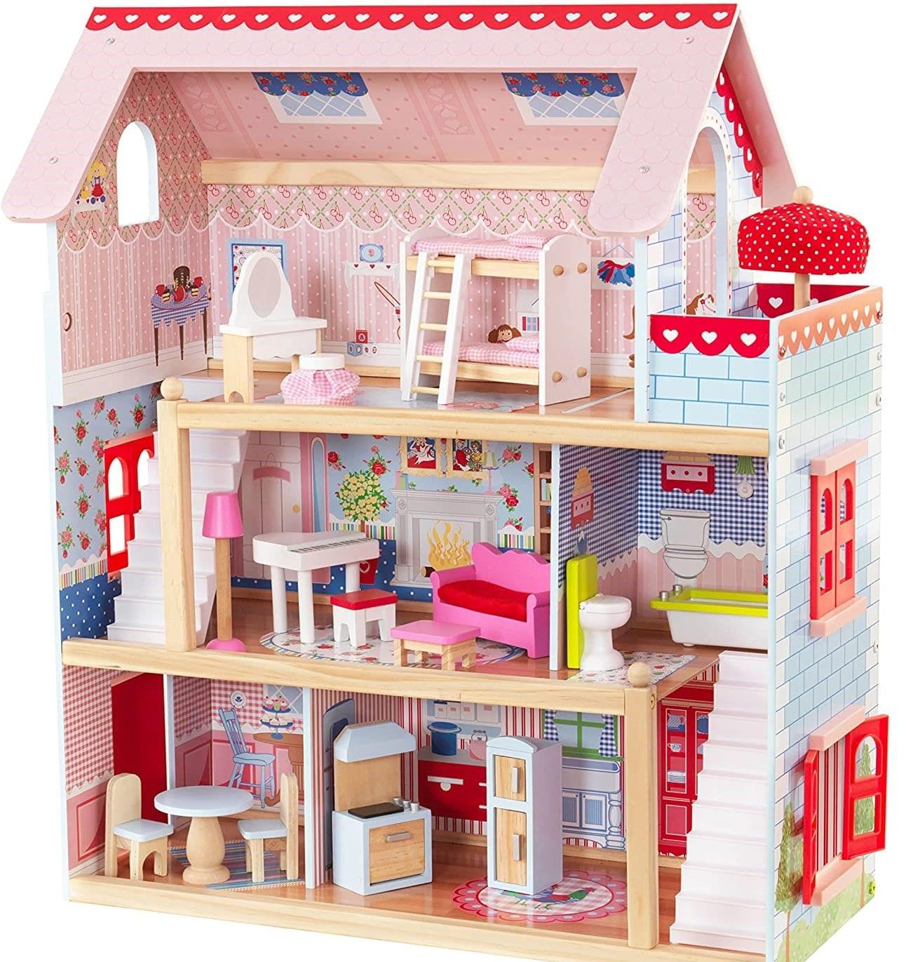Doll Cottage with Furniture for kids (Model 1) - Play Kitchen