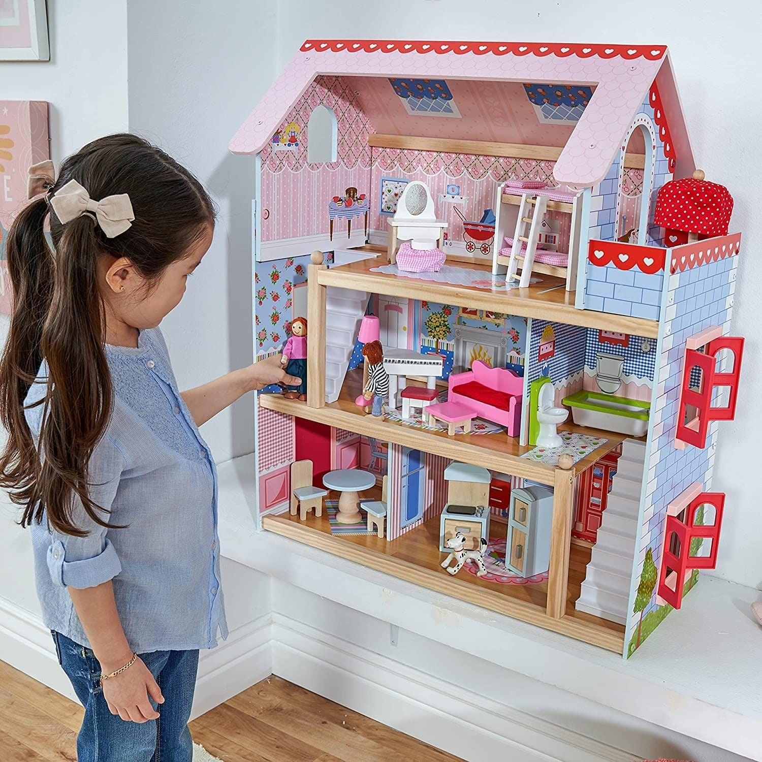 Doll Cottage with Furniture for kids (Model 1) - Play Kitchen
