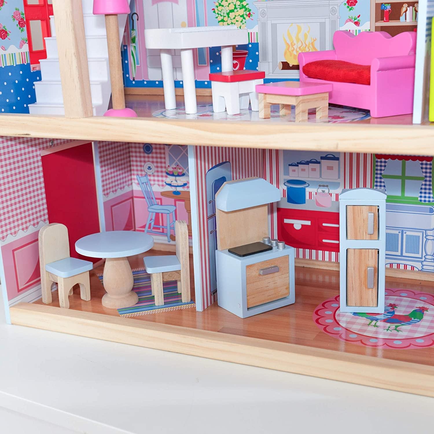 Doll Cottage with Furniture for kids (Model 1) - Play Kitchen