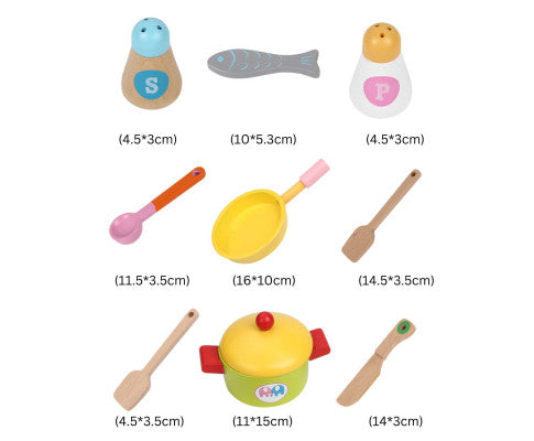 Wooden Pink Play Kitchen Set - Play Kitchen