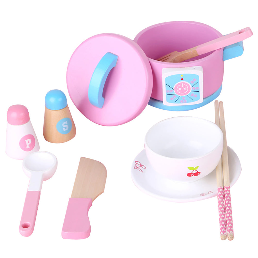 Kids Wooden Tea Set Kitchen Play Set - Play Kitchen