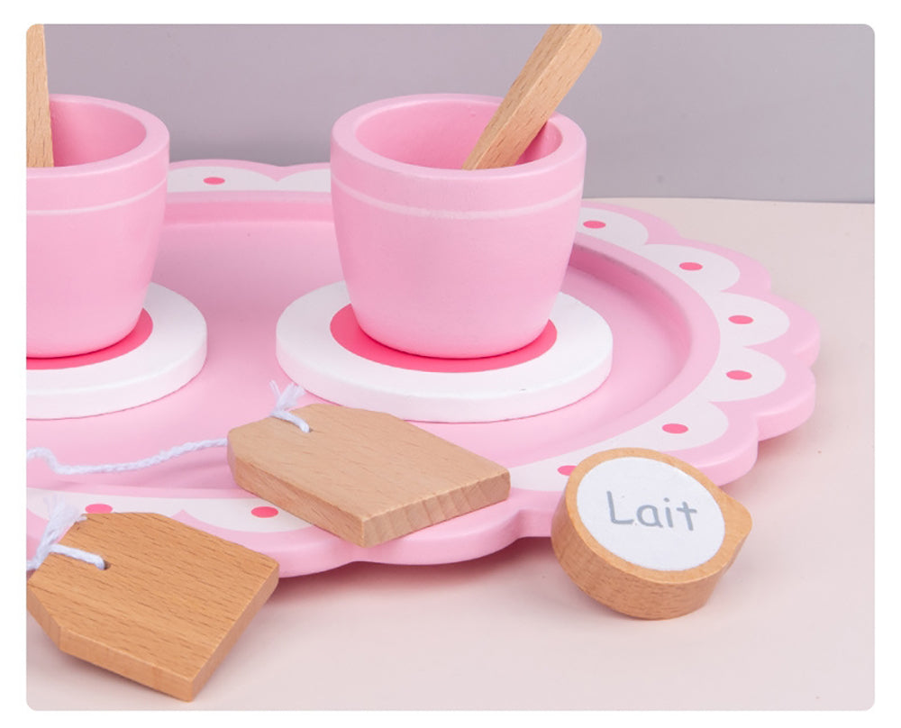 Kids Wooden Kitchen Tea Set Pretend Play - Play Kitchen