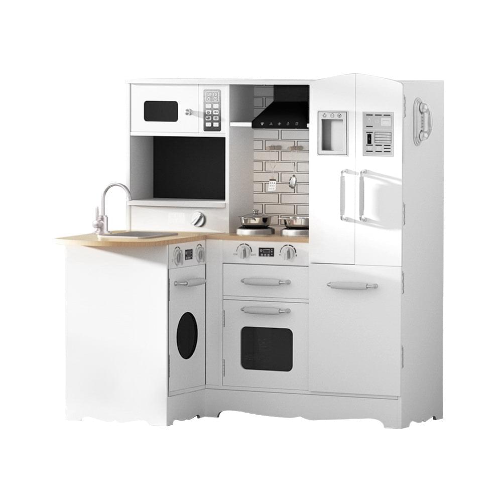 Wooden Play Kitchen with Fridge