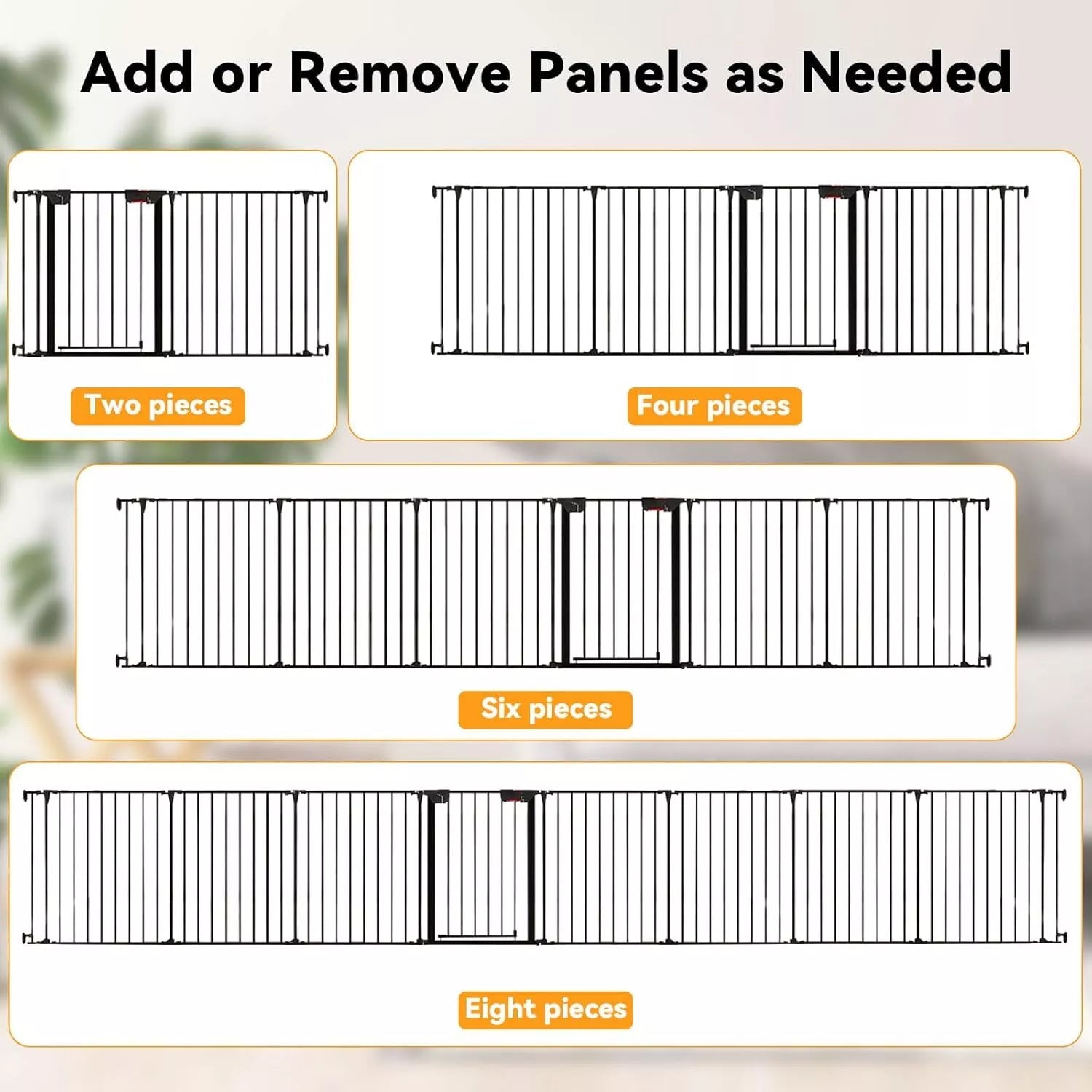 Extra Wide Baby Gate Adjustable 8 Panels 505cm