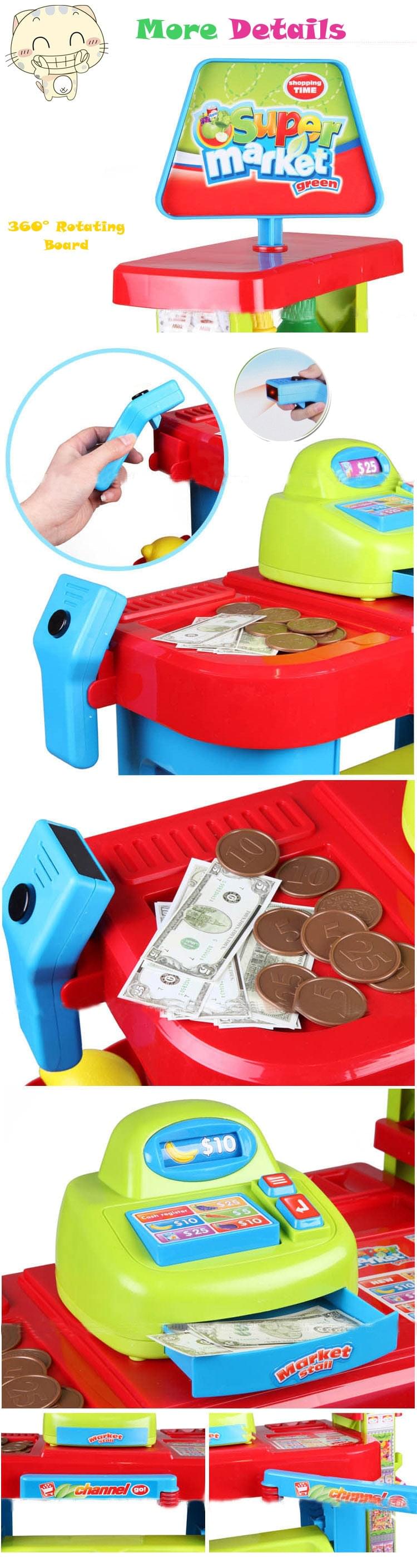 Kids Cash Register Toy Deluxe Supermarket - Play Kitchen